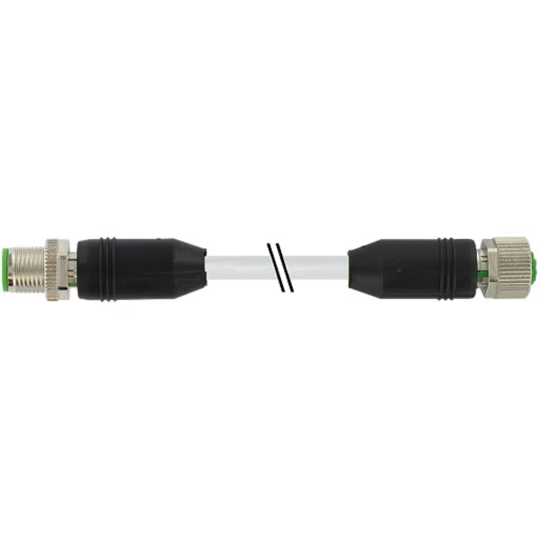 M12 MALE 0° / M12 FEMALE 0° 8 POLE, PUR 8x0, 25 GRAY, drag ch 3m, Murr Elektronik, Mfr#: 7000-48001-2920300